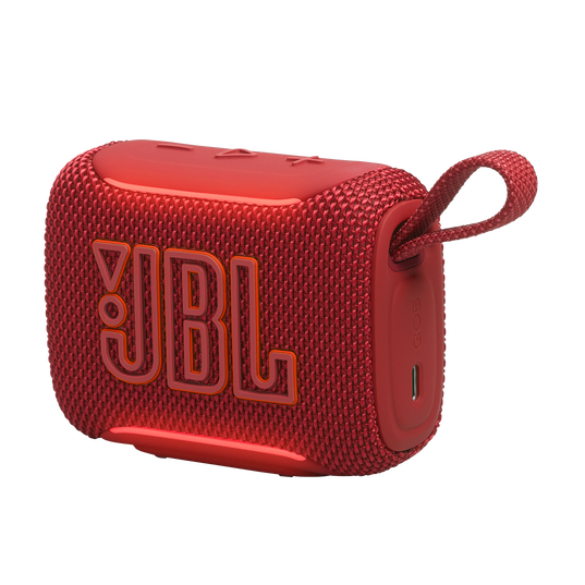 JBL Go 5 - Red - Ultra-portable waterproof and drop-proof speaker with JBL legendary sound and ambient edge lighting - Detailshot 1
